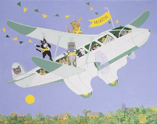 Cat Air Show (acryl op doek)