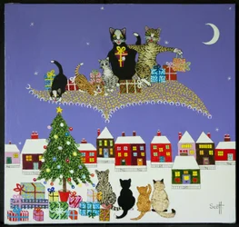 Kerstmagie (acryl op calico)