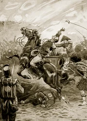 De dood van Sir Edward Pakenham, illustratie uit 