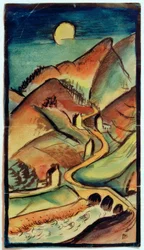 Nachtelijk berglandschap