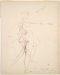 Studie van Apollo voor Marsyas (recto)