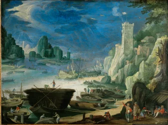 Nachtstuk (olieverf op koper)