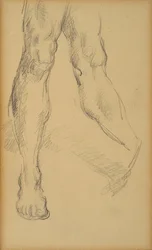 Studie van benen. Tekening door Paul Cezanne (1839-1906). Potlood op papier. Afm: 19,4x11,8cm. Musée Granet, Aix En Provence.