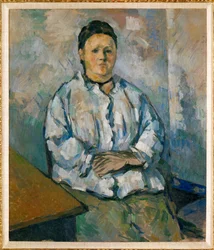 Madame Cezanne zittend(olieverf op doek)