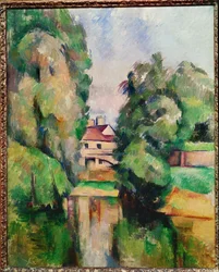 Molen aan de rivier (olieverf op doek)