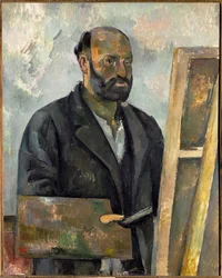 Paul Cezanne, zelfportret met palet (olieverf op doek)