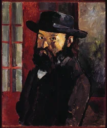 Portret van Cezanne met vilthoed (olieverf op doek)