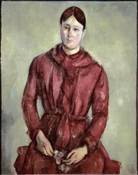 Portret van Madame Cezanne in rode jurk