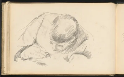 De zoon van de kunstenaar schrijft, c.1887 (grafiet)