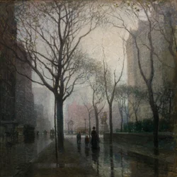 Het plein na de regen