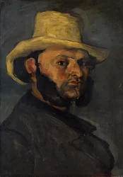 Gustave Boyer geboren 1840 in een strohoed, 1870-71