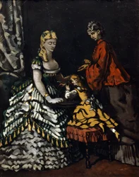 Interieur met Twee Vrouwen en een Kind, ca. 1861