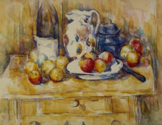 Stilleven: Appels op een dressoir