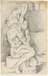 Schets van Anatomische Beeldhouwkunst recto Schets van Madame Cézanne verso, 1881-1884