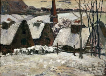 Bretons dorp onder de sneeuw