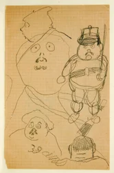 Tekening uit een album van tekeningen gemaakt voor de jonge Jacques Bousquet, 1889-90