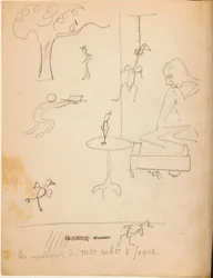 Tekening uit een album met tekeningen gemaakt voor de jonge Jacques Bousquet, 1889-90