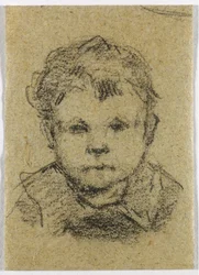 Emil Gauguin als kind, met een overhemd met kraag