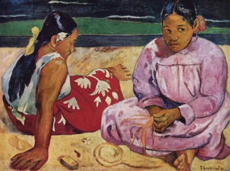 Frans: Femmes de Tahiti, ou Sur la plage Tahitiaanse vrouwen op het strand