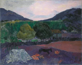 Frans:  Paysage avec chien Landschap met hond