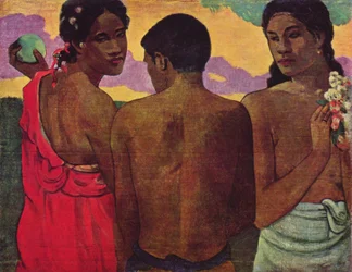 Frans: Trois Tahitiens, of Gesprek Drie Tahitianen
