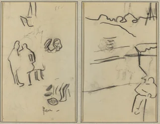 Groep Menselijke Figuren; Een Zittende Man (recto)