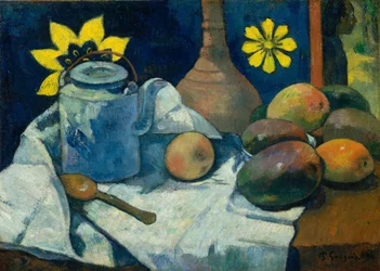 Stilleven met theepot en fruit, 1896