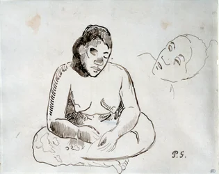 Tahitische vrouw zittend