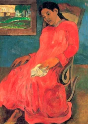 Vrouw in rode jurk, 1891