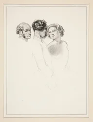 Figuurstudie; groep van drie figuren