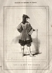 Histoire du Costume en France: Mensen in het gevolg van een heer