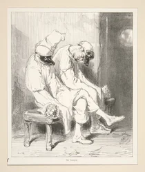 De wacht met boeketten