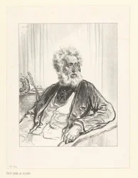 Oude man met witte baard en bril