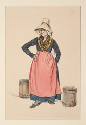 Waterdraagster. Wasvrouw uit de Auvergne