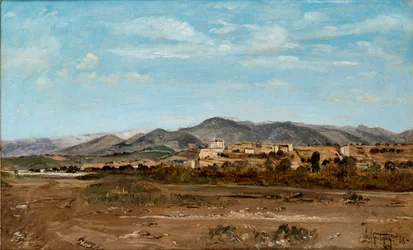 Dorp Lauris, in Vaucluse aan de Oevers van de Rivier Durance