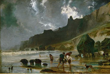 De kliffen van Houlgate, Frankrijk (olieverf op doek)