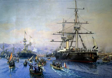 Aankomst van het Russische squadron in Toulon