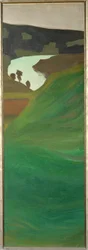 Uitzicht op de rivier de Aare, Zwitserland (schilderij op doek)
