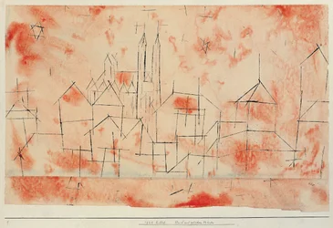 Stad met gotische kathedraal
