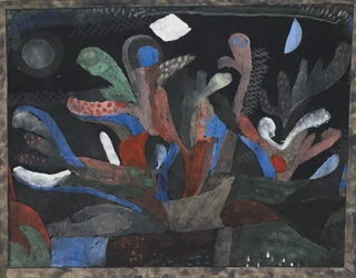 Afbeelding van een tuin in donkere kleuren, 1923