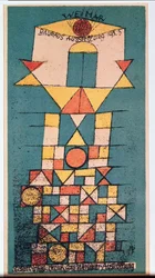 Ansichtkaart voor de Bauhaus tentoonstelling 