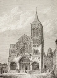 Abdijkerk van de Magdelene, Vezelay, Frankrijk, waar St Bernard de Tweede Kruistocht predikte in 1146.
