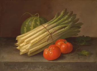 Asperges, tomaten en pompoen
