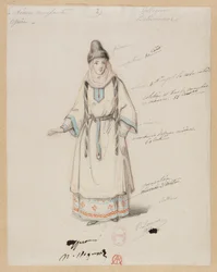 Gounod - De bloedige non - Vier kostuummodellen van Paul Lormier - 2. Boheemse dorpeling