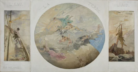 Schets voor de eetkamer van het Stadhuis van Parijs: Water, Aarde, Lucht, tussen 1891 en 1892
