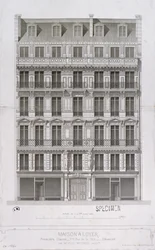 Ontwerp voor een flatgebouw in Haussmann-stijl in de rue de la Paix, Parijs, ca. 1860