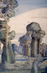 Een landschap bij Wood Lane