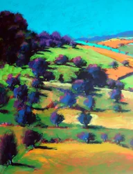 Barrowwake Looking Northwest (Detail #2), 2025 (acryl op board)