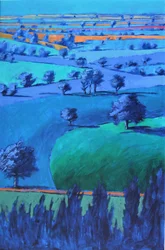 Blauw schilderij