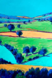 Cotswold Valley #2 (detail), 2024 (acryl op board)